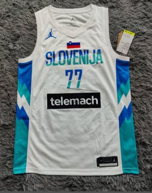 NBA 77 Doncic slovenija 23-24 Maillot blanc imprimé